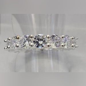 Simulated diamond anniversary band